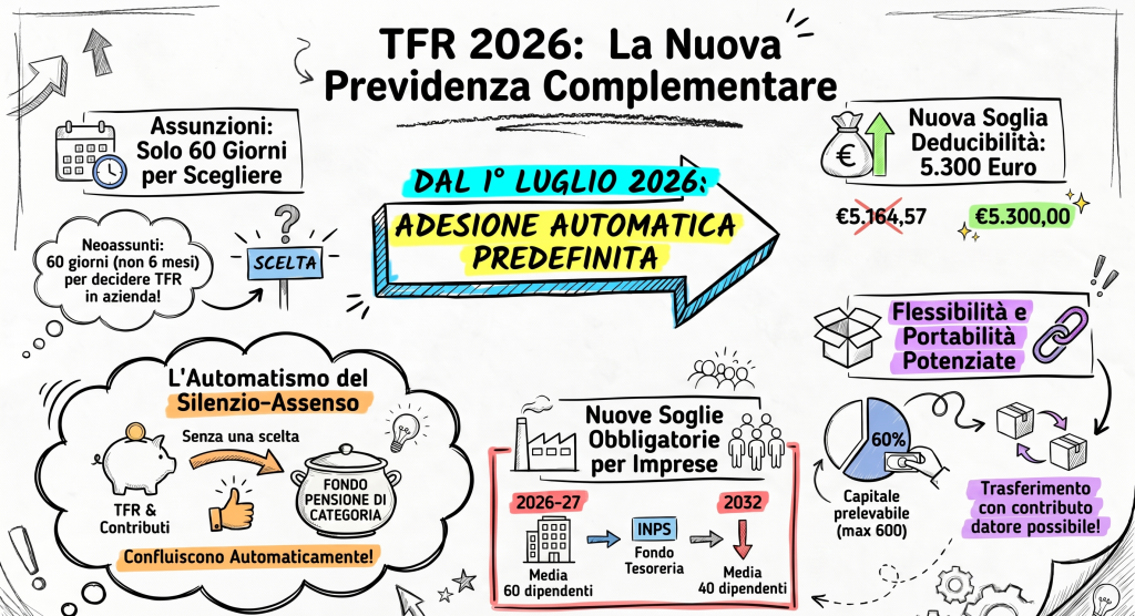 Previdenza complementare 2026 – obblighi aziendali TFR e Fondo di Tesoreria INPS