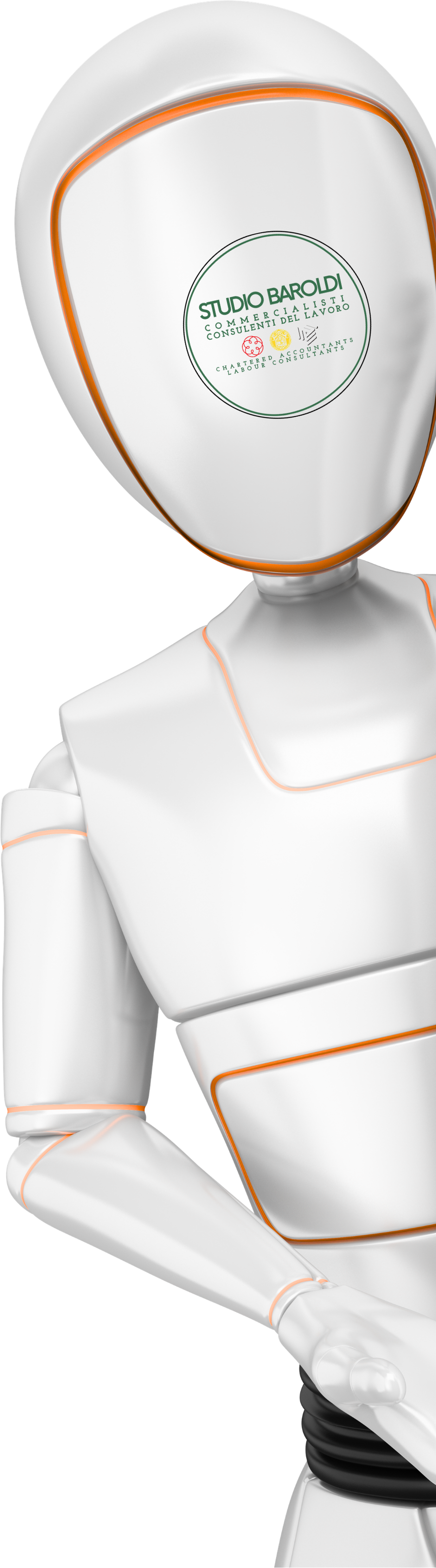 Robot AI con logo Studio Baroldi CDL